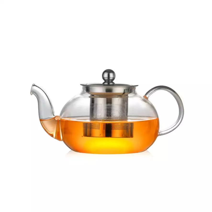 Glass teapot high temperature resistant stainless steel with tea infuser